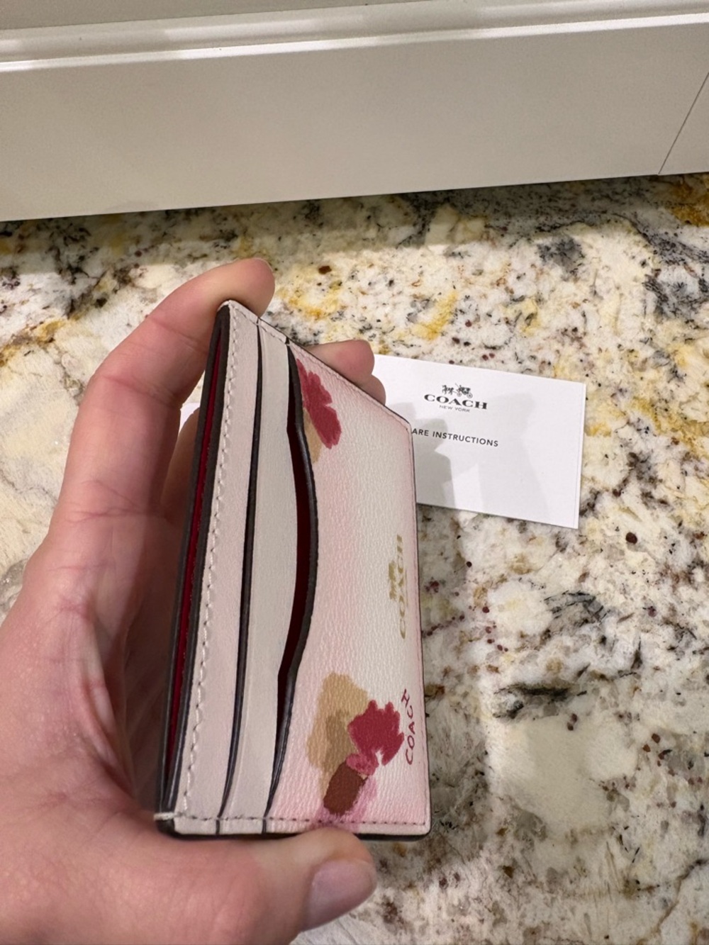 Coach Floral Leather Card Case - Picture 4 of 7